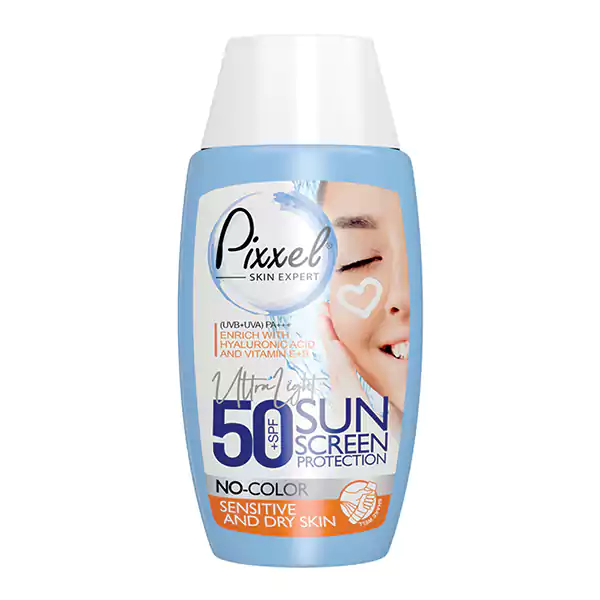 خرید کرم ضد آفتاب بی رنگ SPF50 پوست خشک و حساس پیکسل اصل-ایریکت